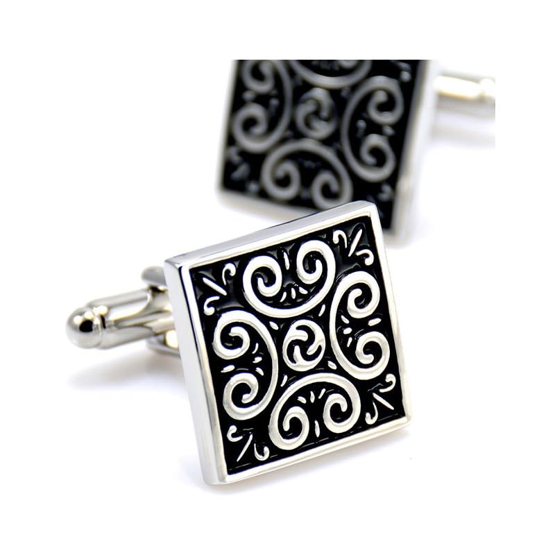 BOBIJOO Jewelry - Cufflinks Tribal Celtic Black Steel