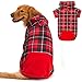 BINGPET Dog Plaid Hoodie - Pocket Design - Dog Fleece Sweater with Hat Pet Winter Clothes Plaid Dog Sweatershirts for Winter