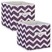 DII Non Woven Polyester Storage Bin, Chevron, Eggplant, Small Set of 2