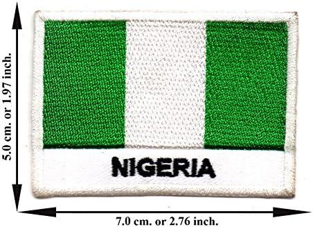 Nigeria Size L Nation Country Land Flag Embroidered Applique Iron on Patch T-shirt Cap Jeans Bag