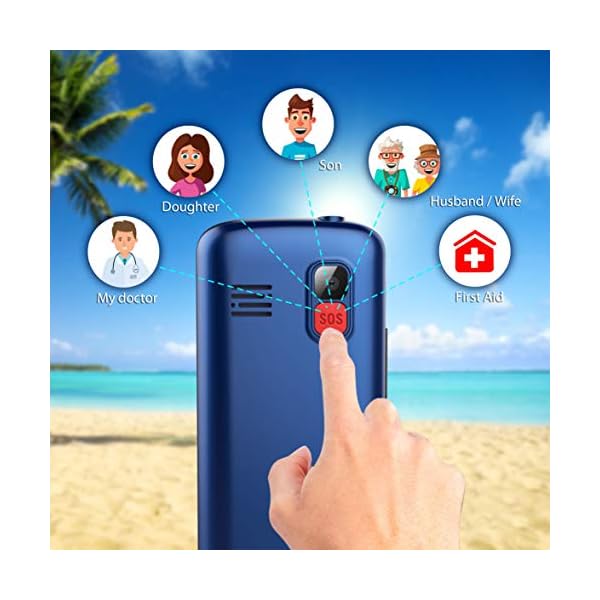 GSM-Big-Button-Mobile-Phone-for-ElderlyDual-Sim-Free-Basic-Mobile-PhoneUnlocked-Senior-Phone-with-SOS-Button-Speed-Dial-1000mAh-HAC-Torch-Side-Buttons-Bluetooth-Charging-Dock-Blue ukuu GSM Big Button Mobile Phone for Elderly,Dual Sim Free Basic Mobile Phone,Unlocked Senior Phone with SOS Button…