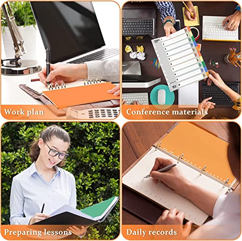 MAKINGTEC A4 Index Paper, 1 to 10 Tab Dividers, Extra Wide File Dividers, Dividers for 2/3/4 Ring Binders, Multi-Coloured 11 Holes Inserts 1-10 Classification Index Paper for Office Home School 3 Pack
