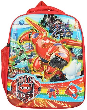 Aadhunik Libaas Red Printed 3D Effect Lightweight Polyester 14 Inches School Bag (2-6 Years) for Boy's