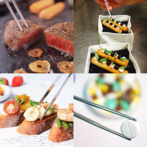 Kitchen Tweezers Long Tweezers, 12 Inch Stainless Steel Food Tweezers with Precision Serrated Tips for Cooking and Medical(12 Inch Straight) - Thumbnail 3