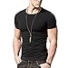 Wiekose Hyuling Gym Mens Short Sleeves T-Shirt Crew-Neck Black