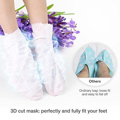 Foot Peel Mask, Antifungal Exfoliating Foot Mask for Dry and Dead Skin, Rebirth of Baby Soft Foot in a Week, Must-have Foot Callus Remover, Lavender Scented, 1 Pair