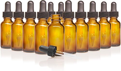 Everything4Oils 1 oz. Amber Boston Round Glass Bottle with Dropper-12 PK