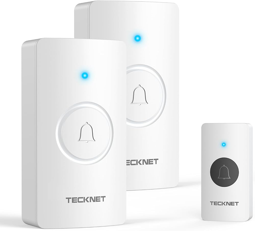 TECKNET Wireless Doorbell IP65 Battery Operated 1300ft 60 Melodies 5 Levels