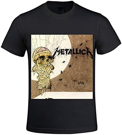 Metallica One Single Men T Shirts Crew Neck Music Black