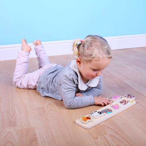 Bigjigs Toys BB014 Chunky Lift and Match Farm Puzzle