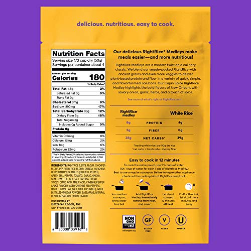 RightRice Medley Variety Pack (7oz. Pack of 6) - Made from Vegetables - Ancient Grains and More Veggies, Vegan, non GMO, Gluten Free