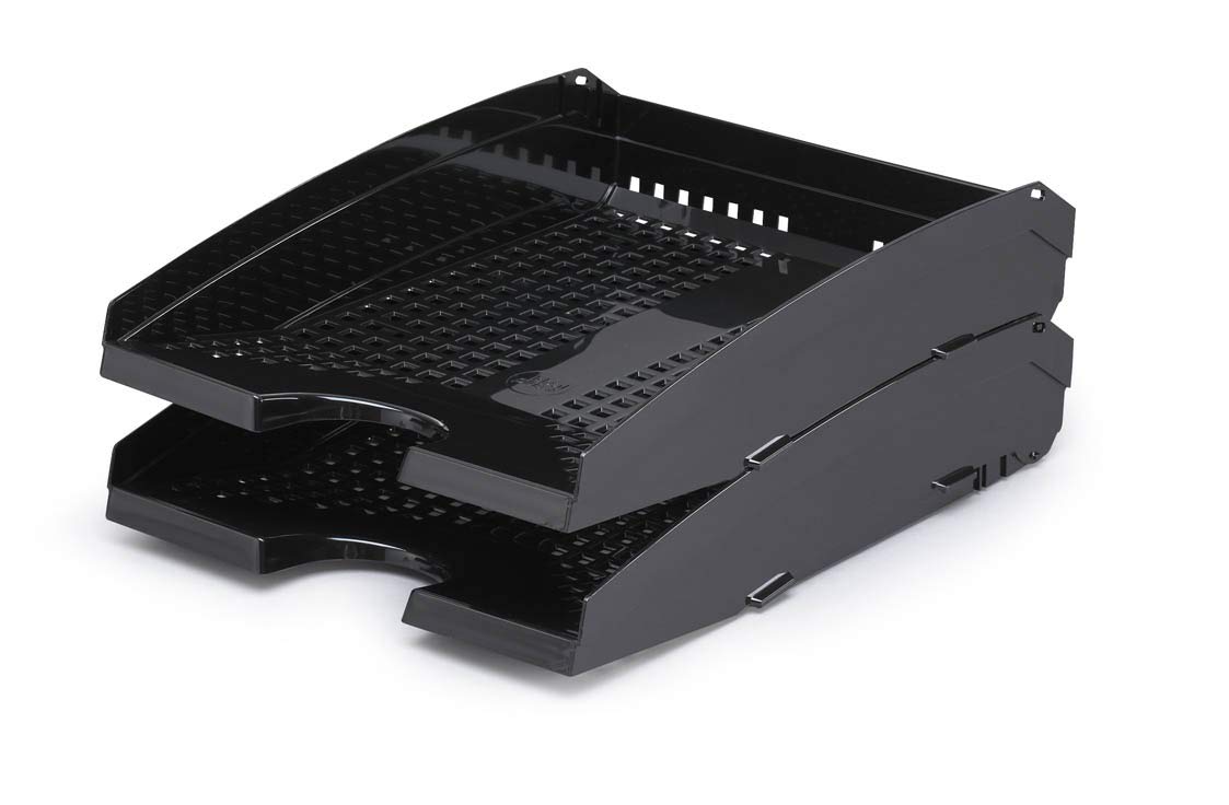 Durable 1701626060 Letter Trays (Trend, for DIN A4 to C4 format, Stackable) 6-Piece, Black