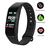 PGLK Fitness Tracker,Color Screen Activity Tracker Watch with Blood Pressure Blood Oxygen, IP67 Waterproof Smart Band with Heart Rate Sleep Monitor Calorie Counter Pedometer for Men, Women and Kids