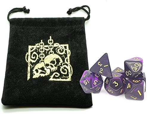 Skully Dice Bag WITH dice set: (Oblivion Purple)