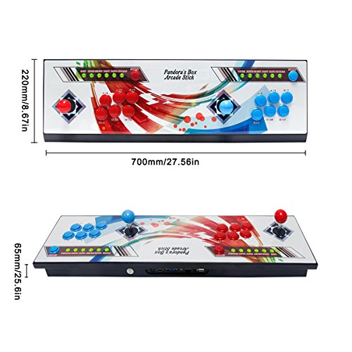 Wisamic Real Pandora's Box 5 Arcade Video Game Console with Customized Buttons, 1280x720 Full HD, Upgraded CPU, etc Support PS3 PC TV 2 Players, No Games Included (6 Buttons) - Thumbnail 5