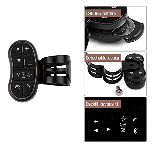 Universal Car DVD GPS Player Wireless Remote Controller, Steering Wheel Remote Control Button for Car Navigation DVD/2 din Radio Bluetooth Steering Control