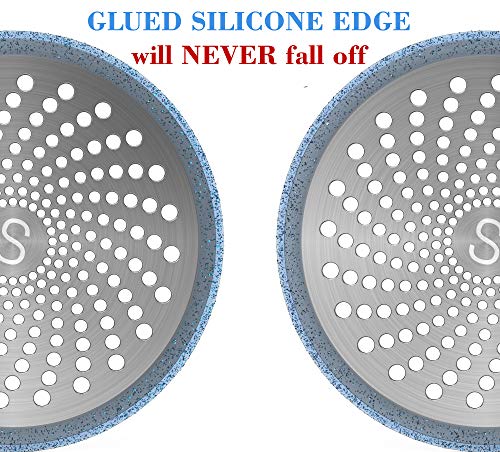 Stan Boutique Drain Hair Catcher/Strainer/Trap/Stopper | Shower Stall Drain Protector - Stainless Steel and Silicone, 4.7 Inches - Blue - Thumbnail 5