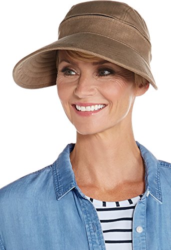 Coolibar UPF 50+ Women's Bel Aire Zip-Off Sun Visor - Sun Protective (One Size- Mushroom)