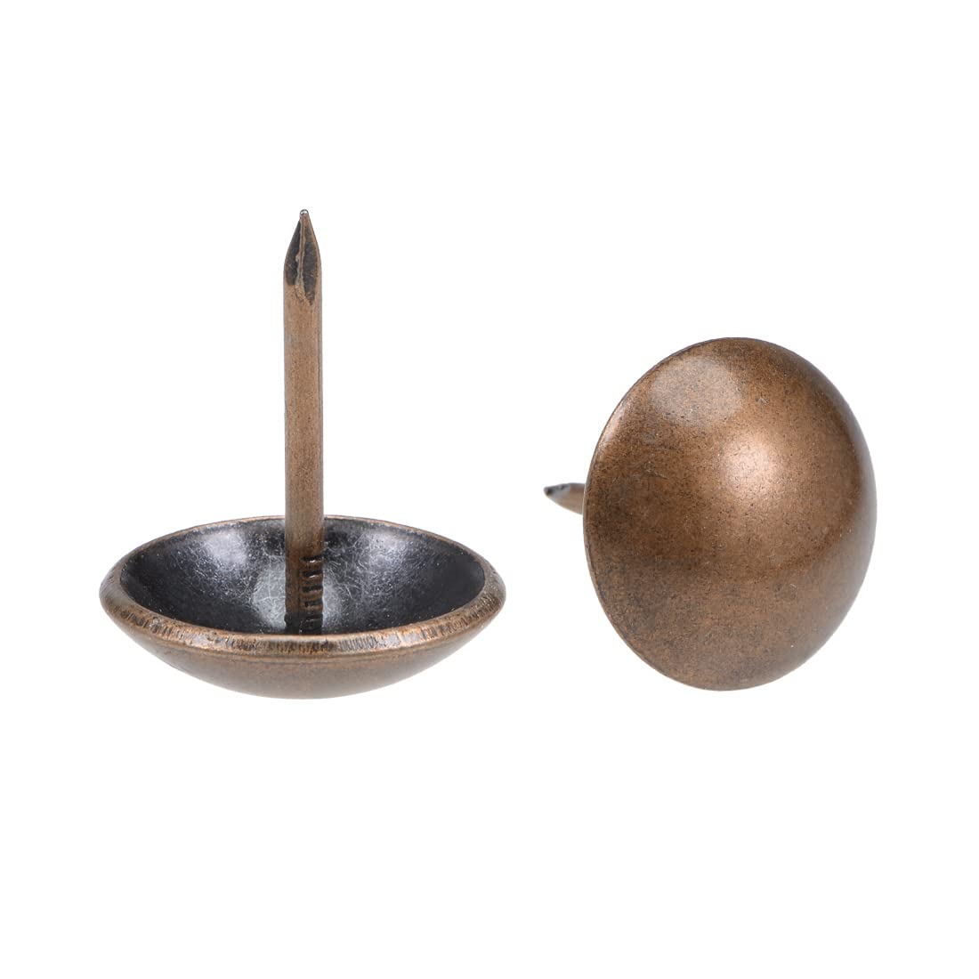 sourcing map Upholstery Nails Tack 19mm Head Dia Retro Round Thumb Push Pins Copper Tone for Furniture Sofa Headboards,100 Pcs