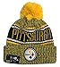 New Era 2018 NFL Pittsburgh Steelers Reverse Sport Stocking Knit Hat Beanie Pom Gold