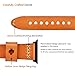 KADES Replacement Band Compatible for Apple Watch Series 4 44mm & Series 3/2/1 42mm [Retro Top Grain Genuine Leather]- Russet Orange Band + Black Hardware