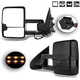 SCITOO for Chevy GMC Towing Mirrors Black Rear View Mirrors for 2014-2018 Chevy Silverado/GMC Sierra 1500 2015-2018 Chevy Silverado/GMC SierraÂ 2500 HD 3500HD with Power Heated Signal Backup Light