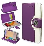 Magic Global Gadgets - Purple Retro Leather Flip Book Wallet Case Cover Pouch With Media Stand For Samsung Galaxy Note 3 III (N9000/N9005/N9002) 3G With Screen Guard / Cleaning Cloth / Mini Stylus