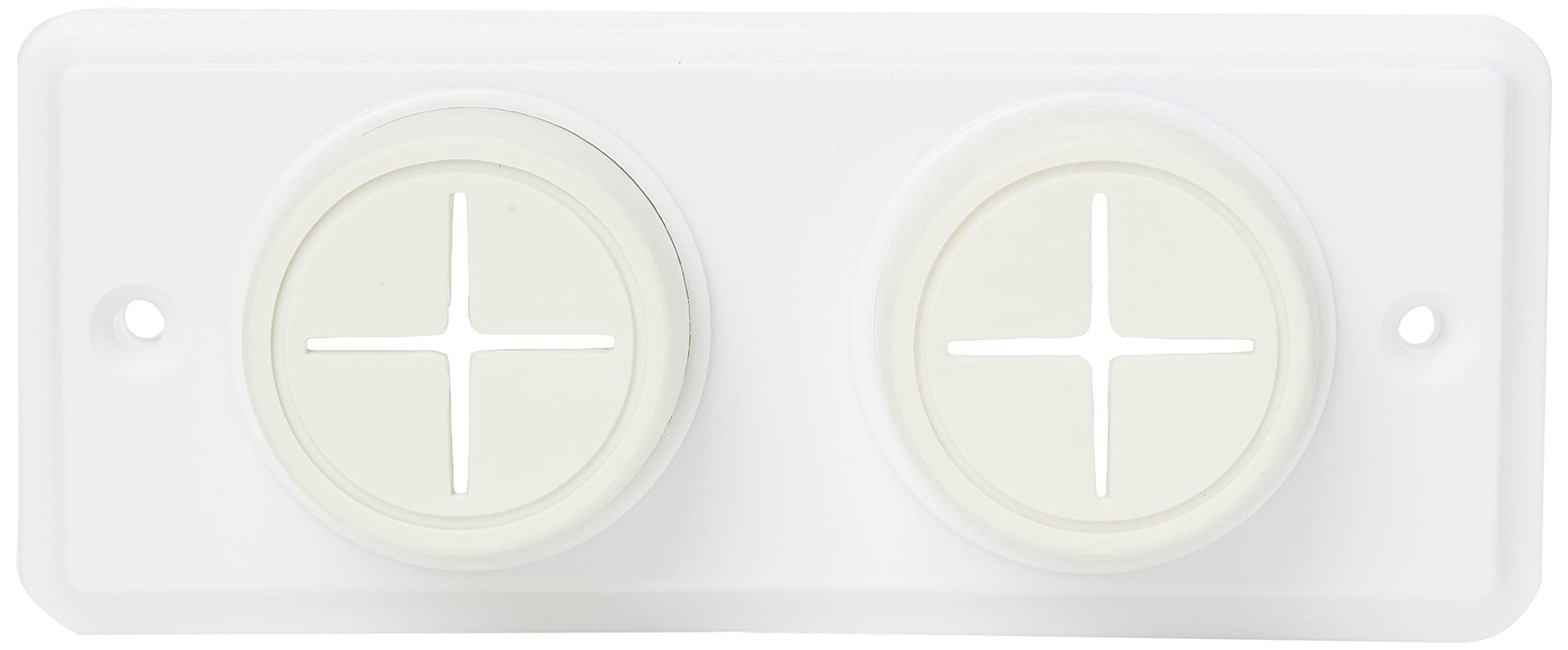 Merriway BH02004 Soft Rubber Push in Double Towel Cloth Holder Screw Fix - White