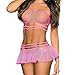 Goddessvan Nightwear Set, Women Sexy Lace Sleepwear Lingerie Temptation Bra Underwear (M, Pink)