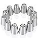BlueFire 12pcs/Set Russian Piping Tips With Stainless Steel, Cake Cupcake Pastry Icing Frosting Decorating Tulip Nozzles Tips