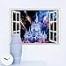 LUCKKYY® Castle Peel & Stick 3D Window View Decal WALL STICKER Decor Art Mural