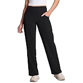 Yogipace Petite/Regular/Tall Women's High Rise Wide Leg Pants with Pockets Yoga Travel Lounge Trousers