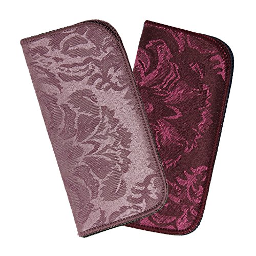 2 Pack Soft Eyeglass Slip Case For Women & Men In A Variety of Colors & Patterns
