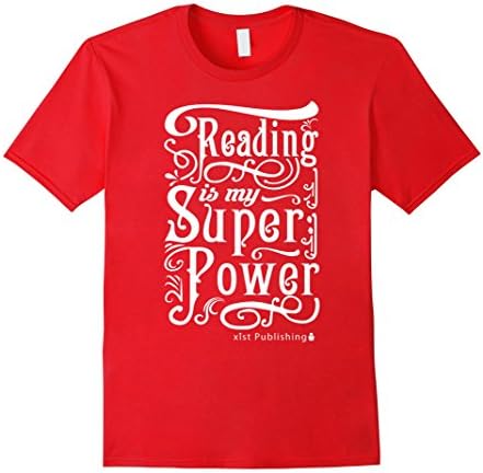 Mens Reading is my Super Power for Readers T-Shirt XL Red