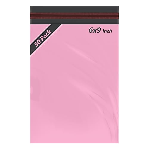 50pcs Baby Pink Parcel Bags, Postage Bags, Mailing Bags 6x9 Sizes 50 Pack Poly Postal Bags Self Seal iSOUL Small to Large Mailing Bags Packaging Assorted Mailers Posting Shipping Post Bag Envelopes
