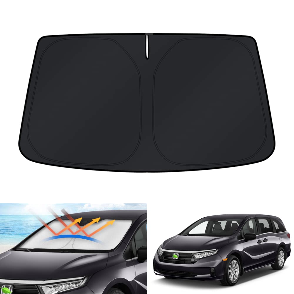 Photo 1 of KUST Windshield Sun Shade for 2018-2025 2026 Honda Odyssey Accessories LX,EX,EX-L,Touring,Elite Minivan Window Sunshade Sun Visor Protector Foldable Blocks UV Rays Keep Your Car Cooler