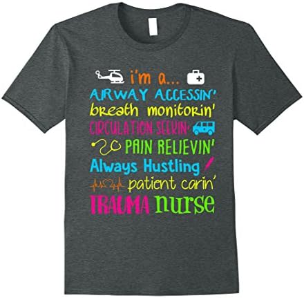 Men's Monogrammed Nurse RN BSN Lpn Trauma ER Emergency Nurse Shirt Medium Dark Heather