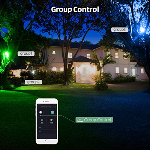 Smart RGB Flood Light with App Remote Control, Dimmable LED Flood Light