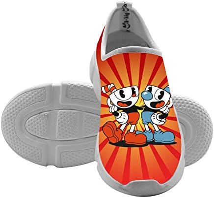 Mugman Game Cup_Head Kids Fly Knit Sneakers Casual Running Shoes