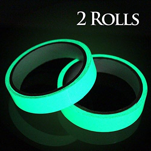 2 Pack Glow In The Dark Tape Rolls, Luminous Tape Sticker, 10 ft X ¾ Inch, Removable Waterproof Photoluminescent Tape, Party Décor, Escape Route Marking Safety Tape, Arts and Crafts, Eco-Friendly