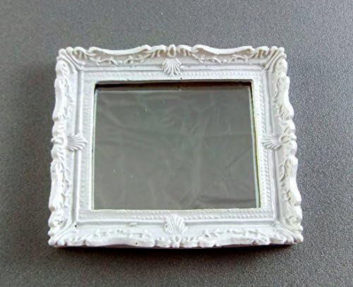 Dolls House Miniature Bedroom Lounge Bathroom Accessory White Shabby Chic Mirror by Wonham