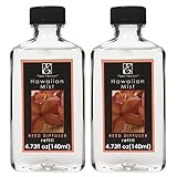 Aromatherapy Hosley Premium Grade 140ml Highly Scented Reed Diffuser Refill Oil- Set of 2 / 140ml (4.73 fl oz) Each - Made in USA.. BULK BUY (HAWAIIAN MIST)
