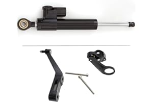 DEFUMP PROCNC Motorcycle CNC Aluminum Steering Damper Stabilizer Mounting Bracket Kit Fit for Hond.a CBR954RR 2002 2003 CBR929RR CBR900RR(929) 2000 2001 (Black+Black)