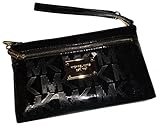 Michael Kors Large Wristlet in MK Monogram Black Mirror Metallic