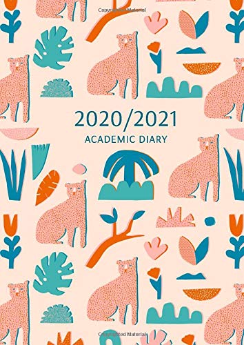 2020 - 2021 Academic Diary: A4 Week to View with UK Dates | August 2020 - July 2021 | Modern Abstract Pastel Cats (Academic Diary 2020-2021 UK)