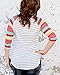 MEROKEETY Women's Striped Contrast Color Tops 3/4 Sleeve Baseball Tee Shirt Blouse