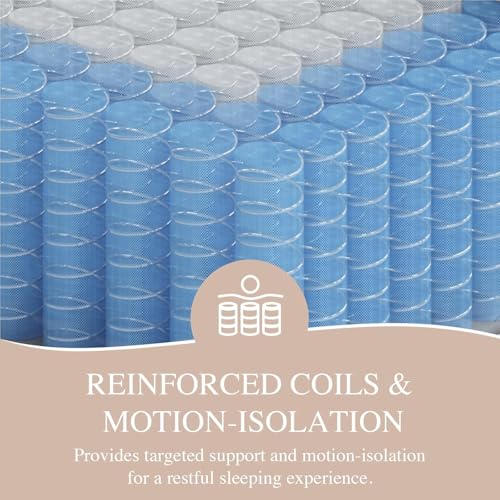 BedStory Double Mattress Firm 10 Inch - Luxury Hybrid Full Size Mattresses in a Box with Individual Pocket Spring for Extra Lumbar Support ＆ Pressure Relief - CertiPUR-US Certified - 365-Night Trial