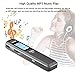 Voice Recorder - 1100mAh Rechargeable Dictaphone Sound Audio Recorder, 8GB Voice Activated Recorder with MP3 Player, Music Rewind, Password, A-B Repeat, Memory Expansion (Sliver)