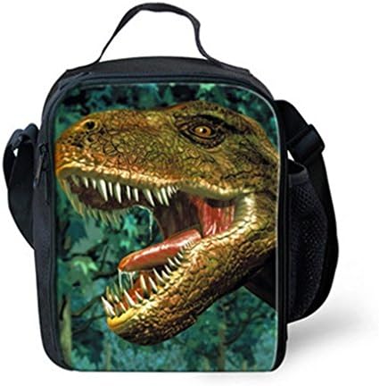 XMCOWAYOU Kids Lunch Bag 3D Animal Printing Travel School Lunch Box, Dinosaur