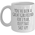 1 Year Anniversary Girlfriend Mug Funny Gift For Gf 1st Dating Relationship Couple Together Coffee Tea Cup
